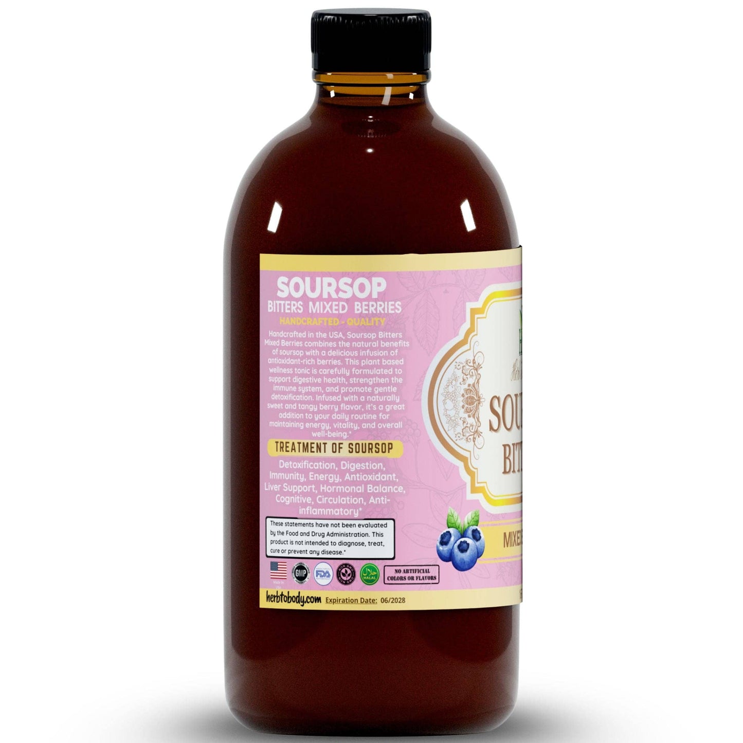 Herb To Body - Soursop Bitters Mixed Berries – Immune & Digestive Support