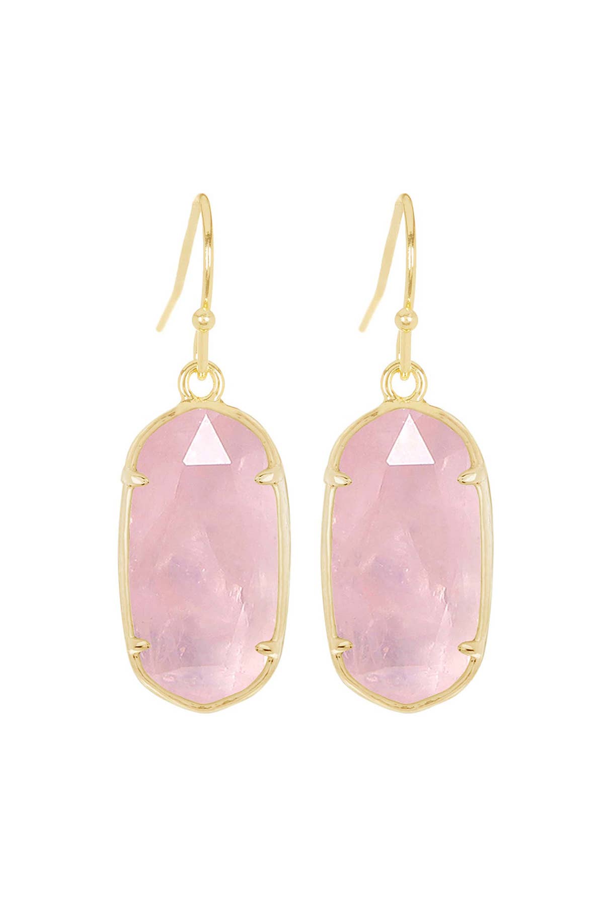 Zoey Simmons - Rose Quartz Casey Drop Earrings - GF