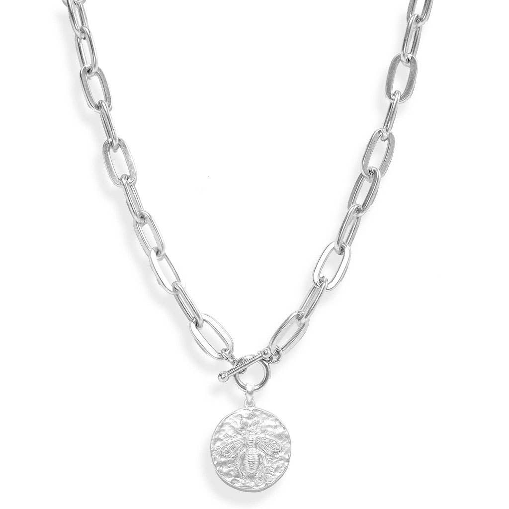 KARINE SULTAN - Elongated Link Chain & Bee Pendant Necklace