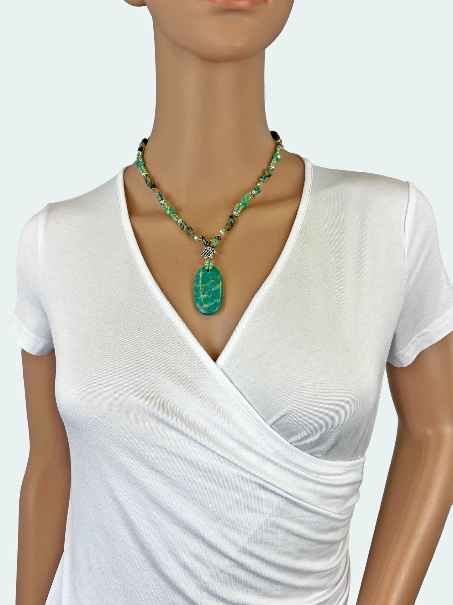 IST Jewelry - Russian Amazonite Pendant Necklace