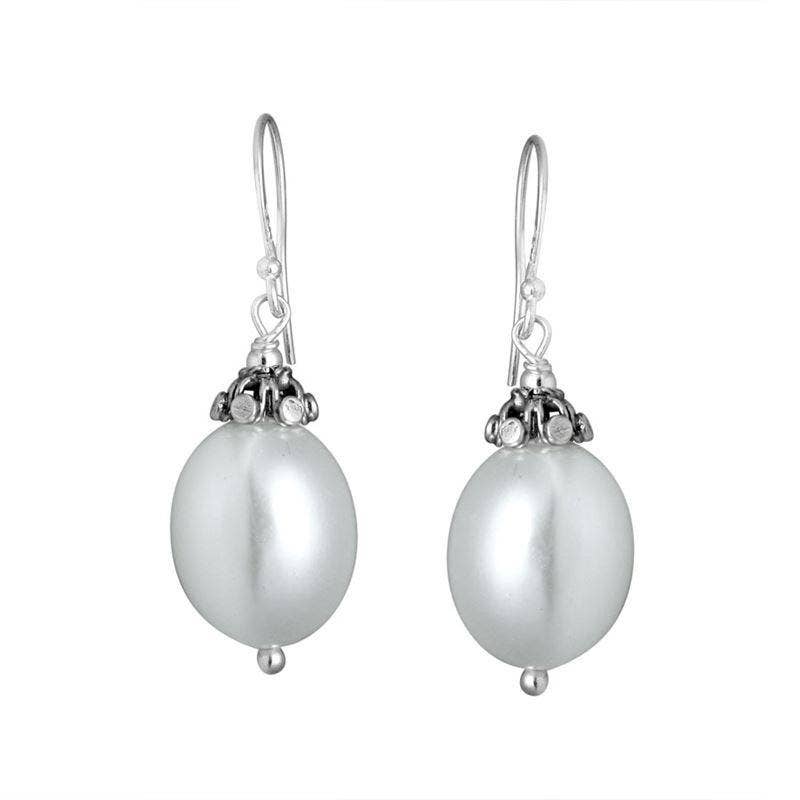Bali Designs - AE-7003-PE Sterling Silver Earring With Pearl