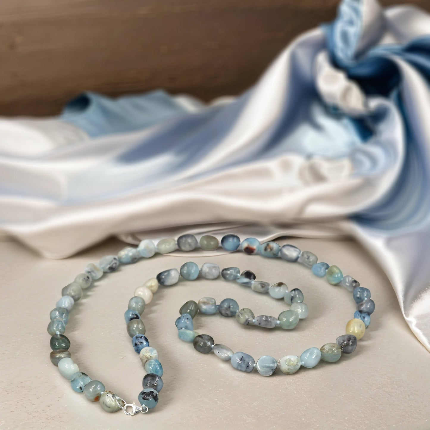 IST Jewelry - Aquamarine Long Necklace