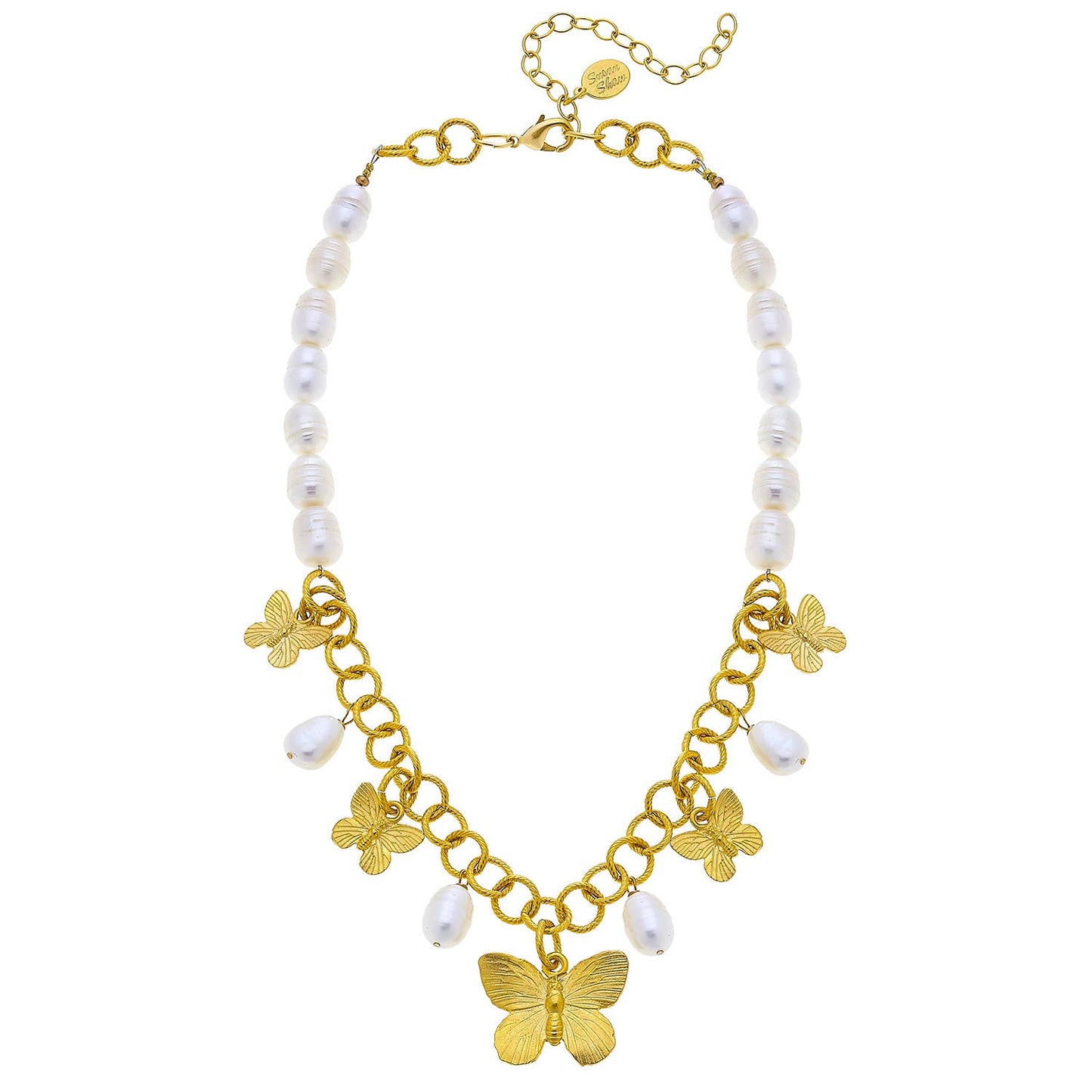 Susan Shaw - Butterfly + Pearl Necklace