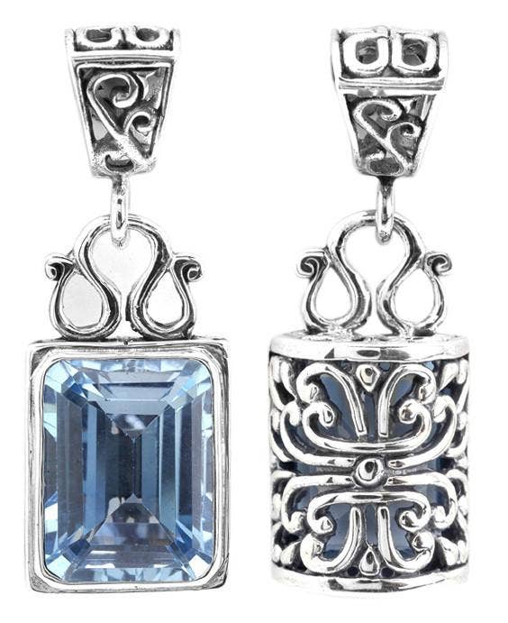Bali Designs - AP-1041-BT Sterling Silver Pendant With Gemstone