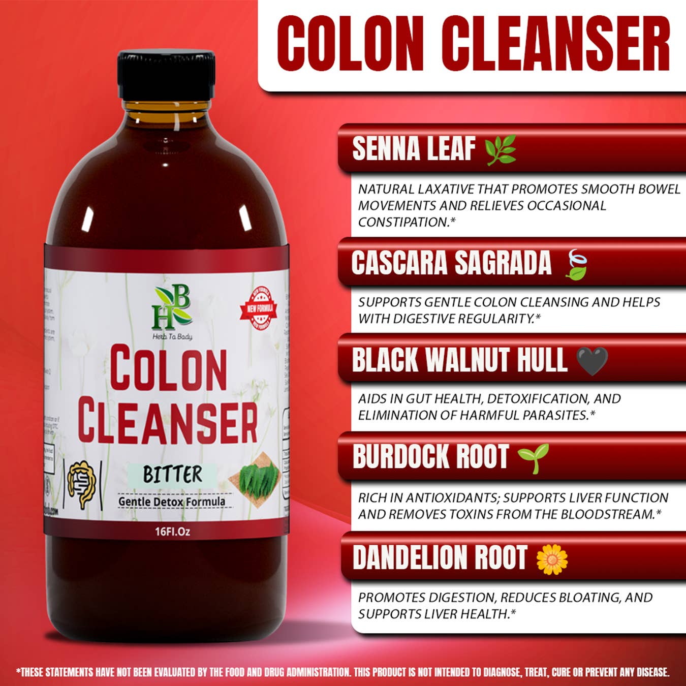 Herb To Body - Colon Cleanser Bitter - 16oz
