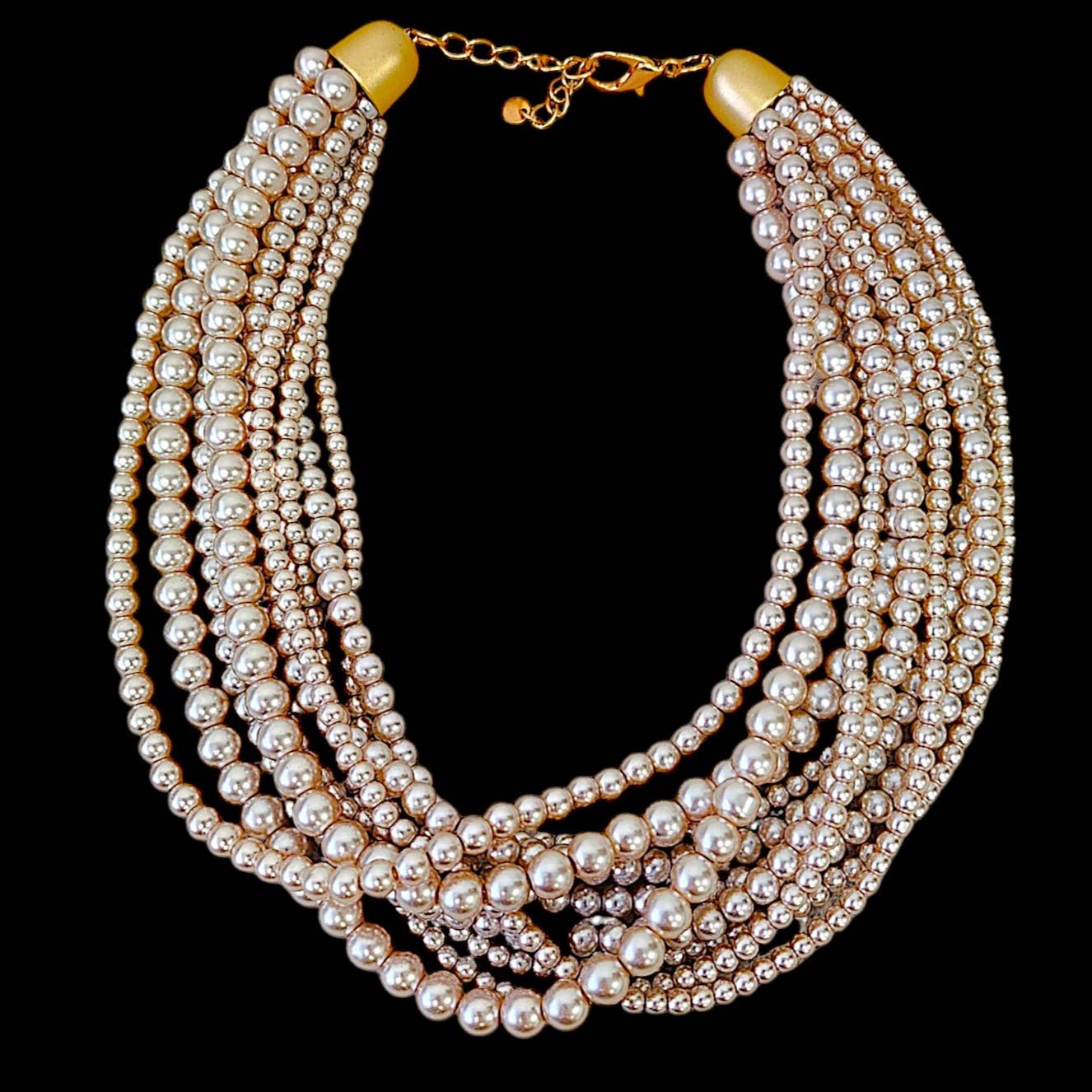 Gardenia Jewelry Ltd. - Neutral Mocha Chocolate Brown Pearl Twist Choker Necklace