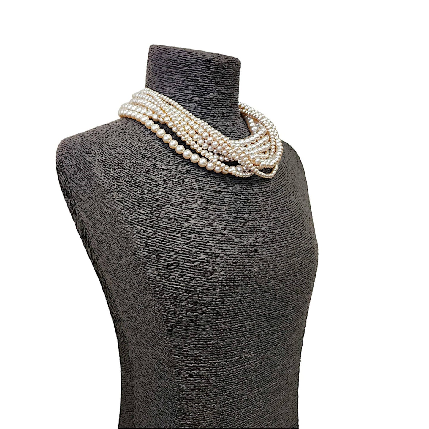 Gardenia Jewelry Ltd. - Neutral Mocha Chocolate Brown Pearl Twist Choker Necklace