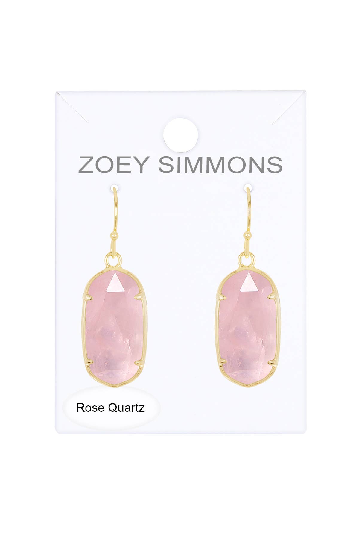 Zoey Simmons - Rose Quartz Casey Drop Earrings - GF