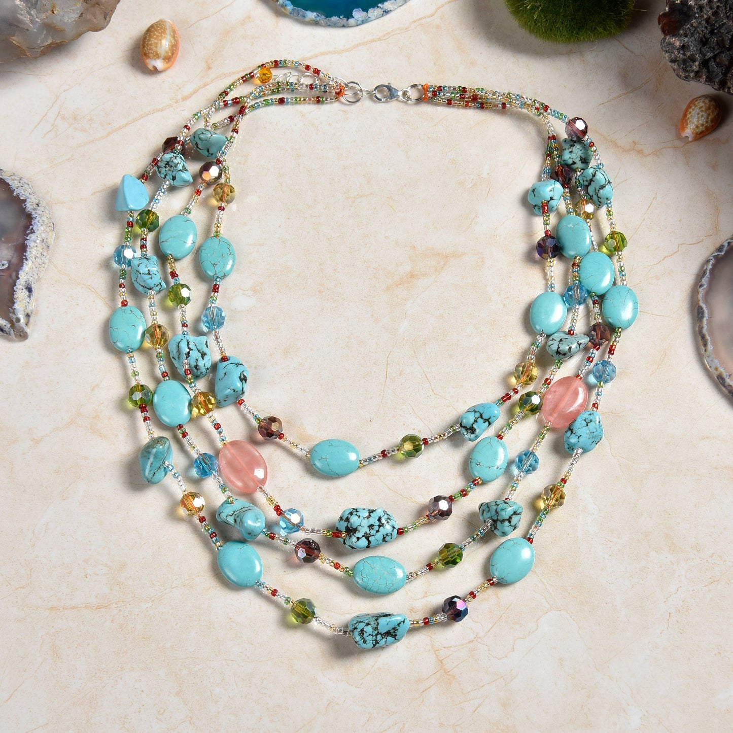Multi-strand Turquoise Mix Necklace