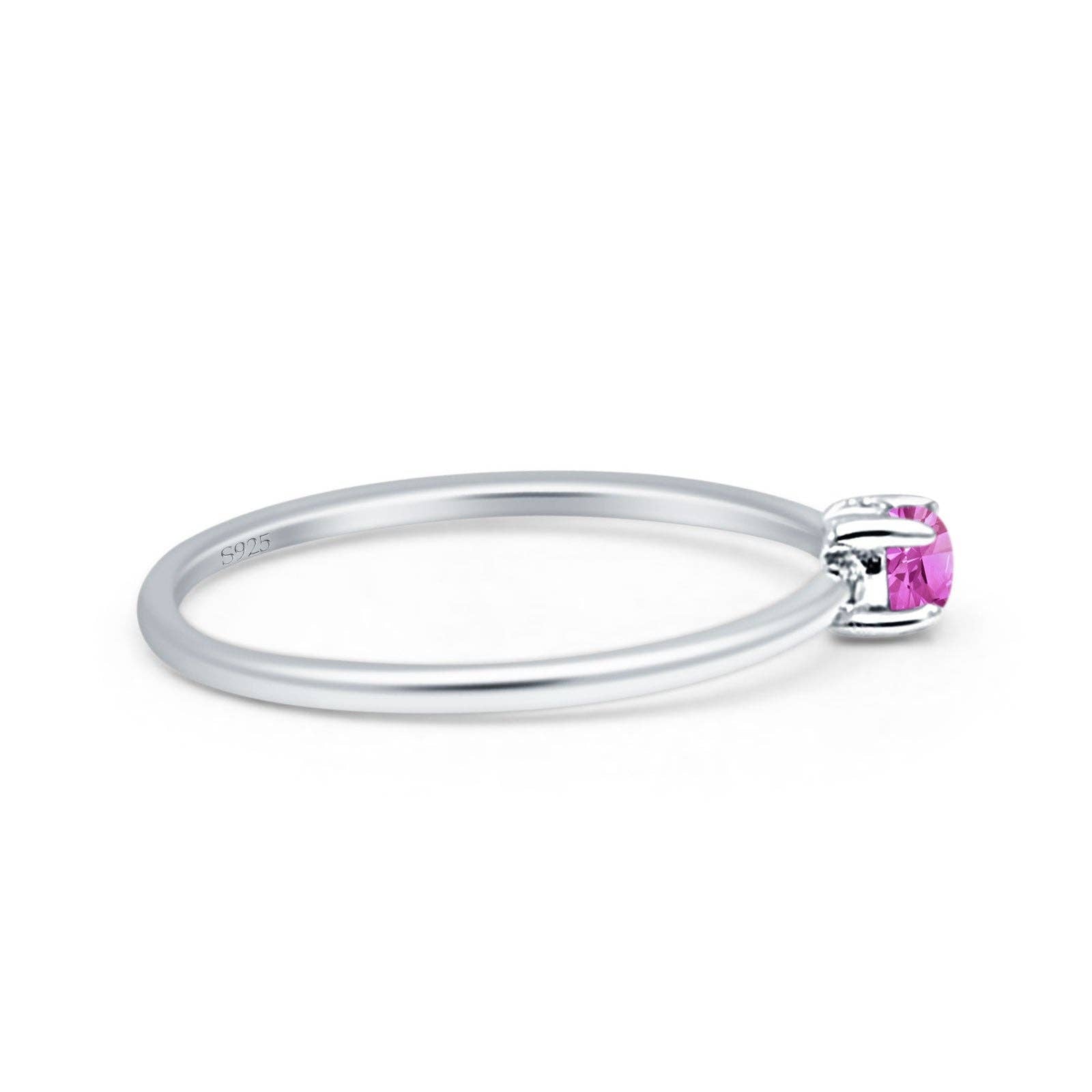 Blue Apple Imports - Art Deco Round Pink CZ Solitaire Ring
