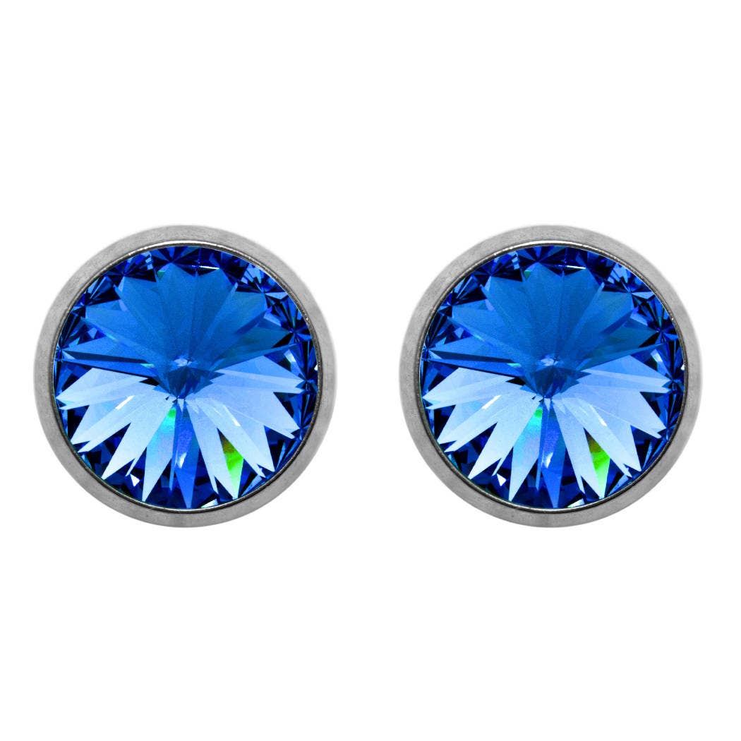 Soul Collection - Titanium stud earrings Laura with premium crystal