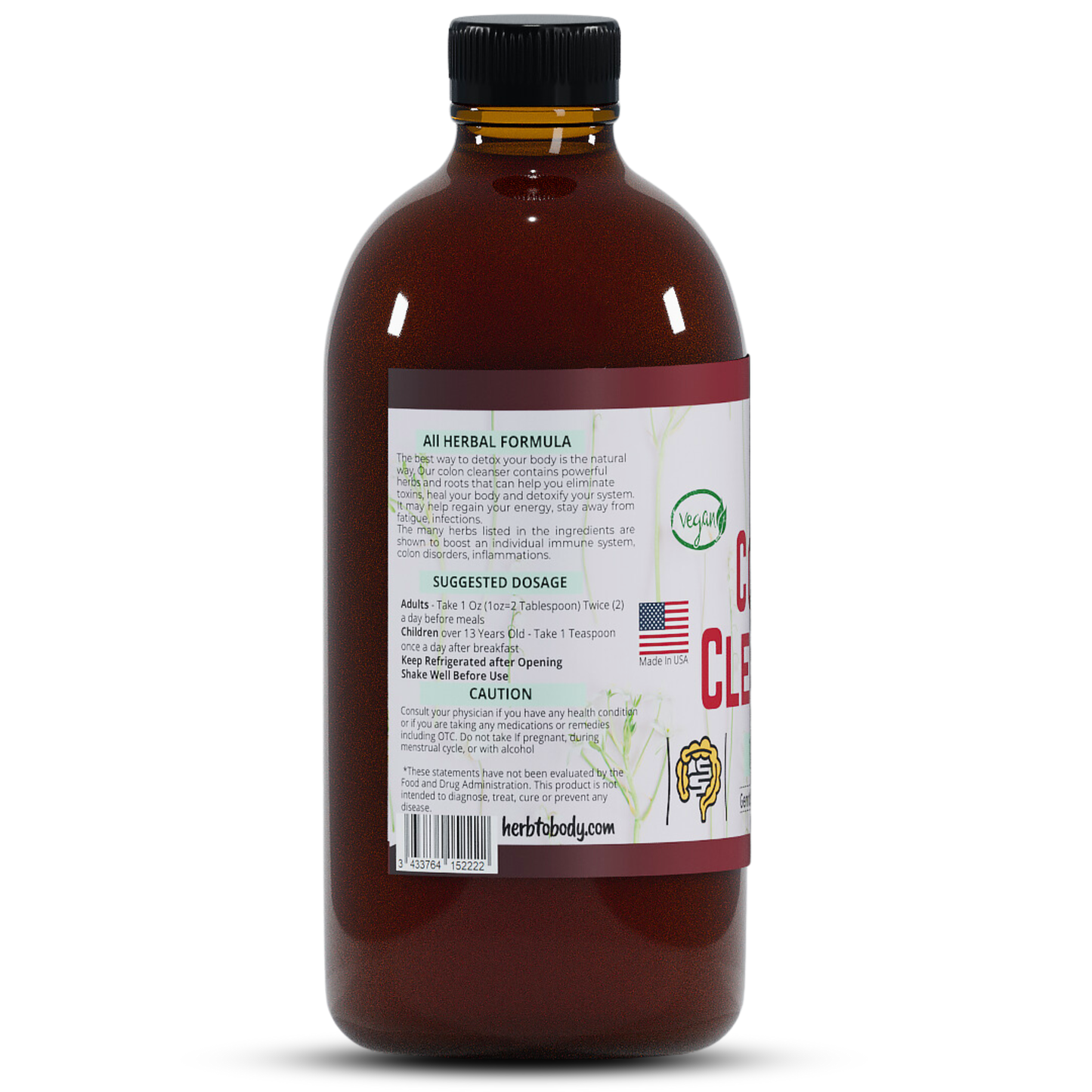 Herb To Body - Colon Cleanser Bitter - 16oz