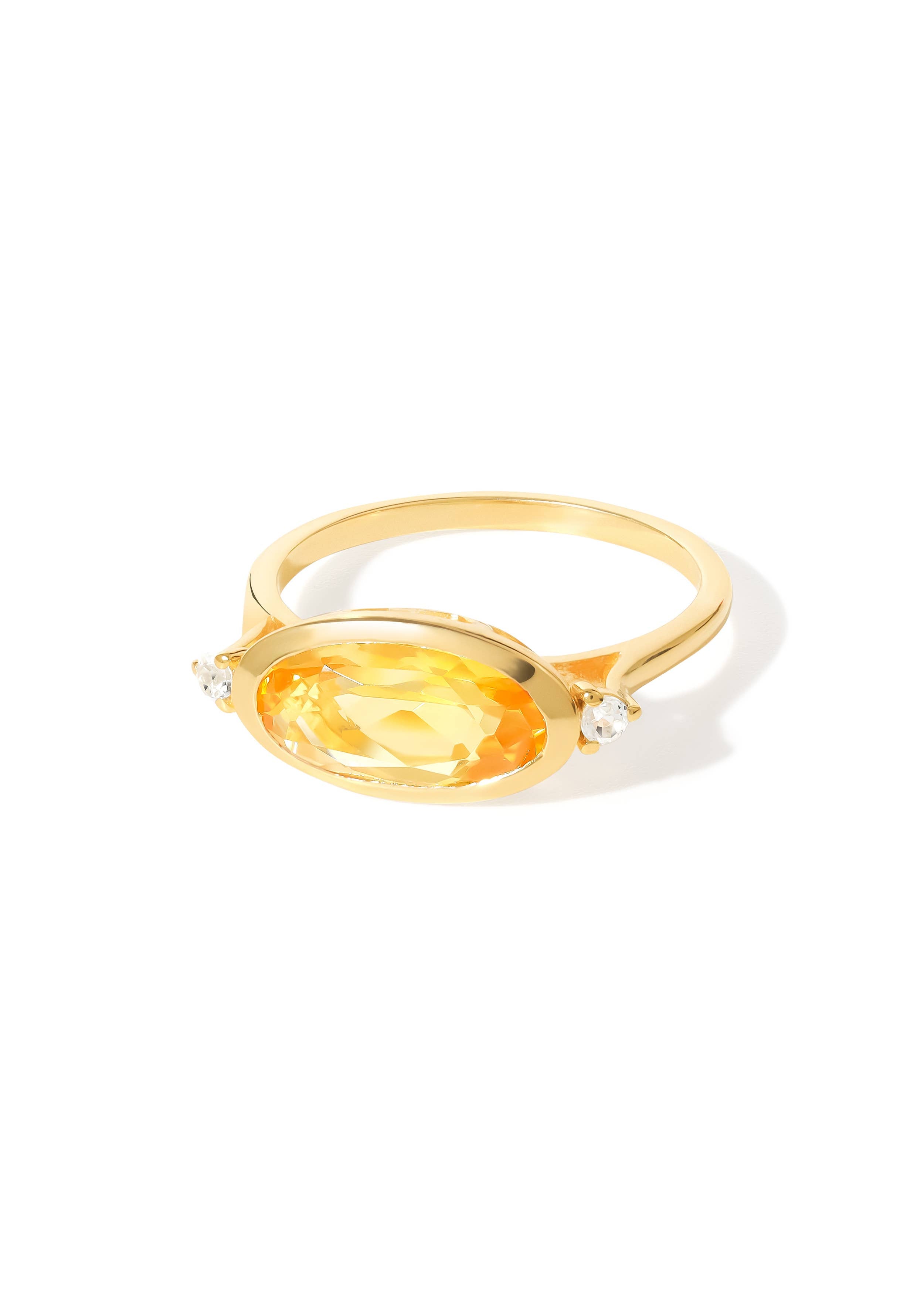 Tiramisu - Gold Plated 925 Silver Citrine Elegance Ring