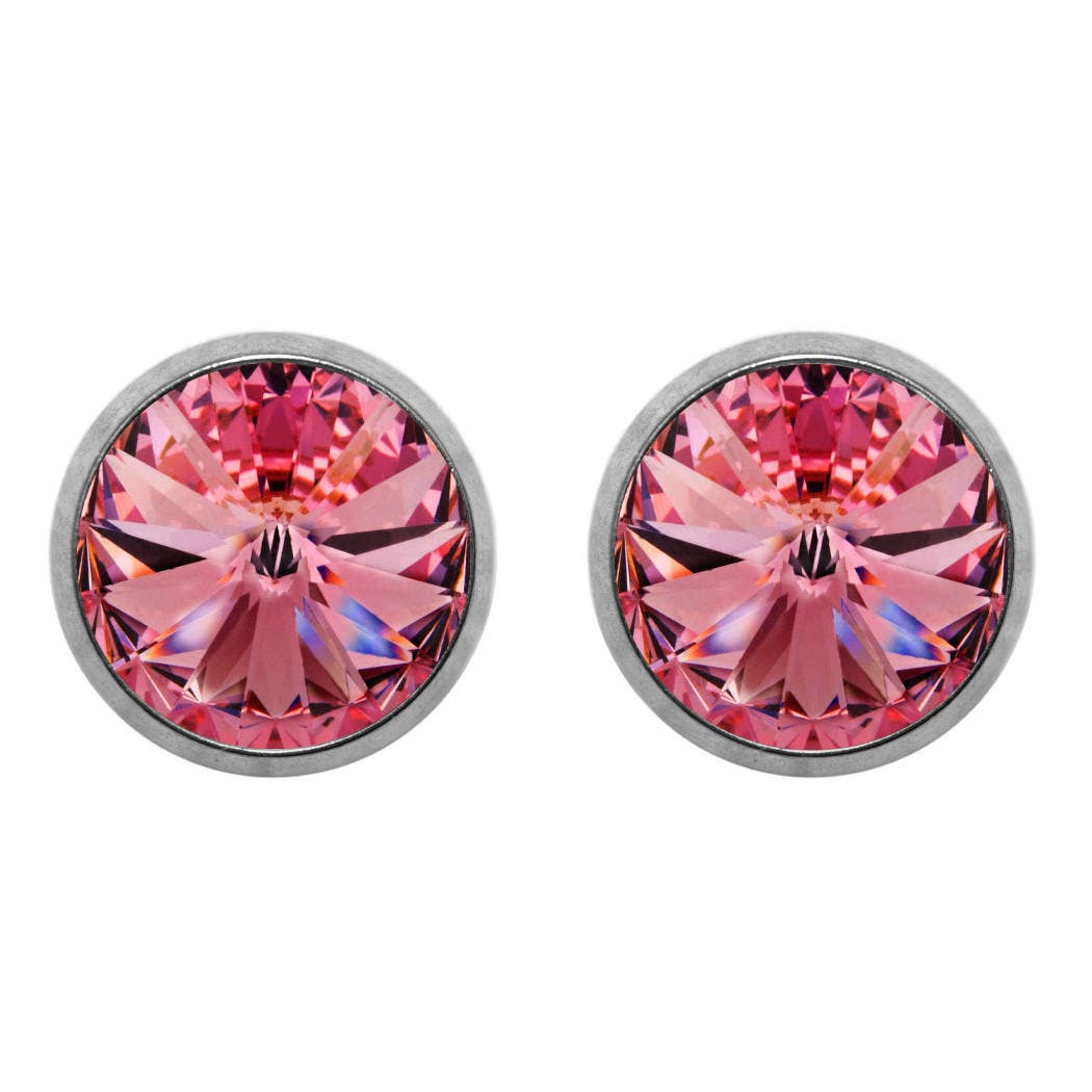 Soul Collection - Titanium stud earrings Laura with premium crystal