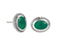 Tiramisu - 925 Sterling Silver Green Onyx Stud Earring RLE24787