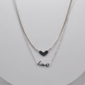 StarryNYC - Double Stand Love Letter and Heart Pendant Necklace