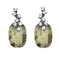Luxe on Main LLC - Silver Plated Drop Earrings w/Silver Shadow & Clear Crystals