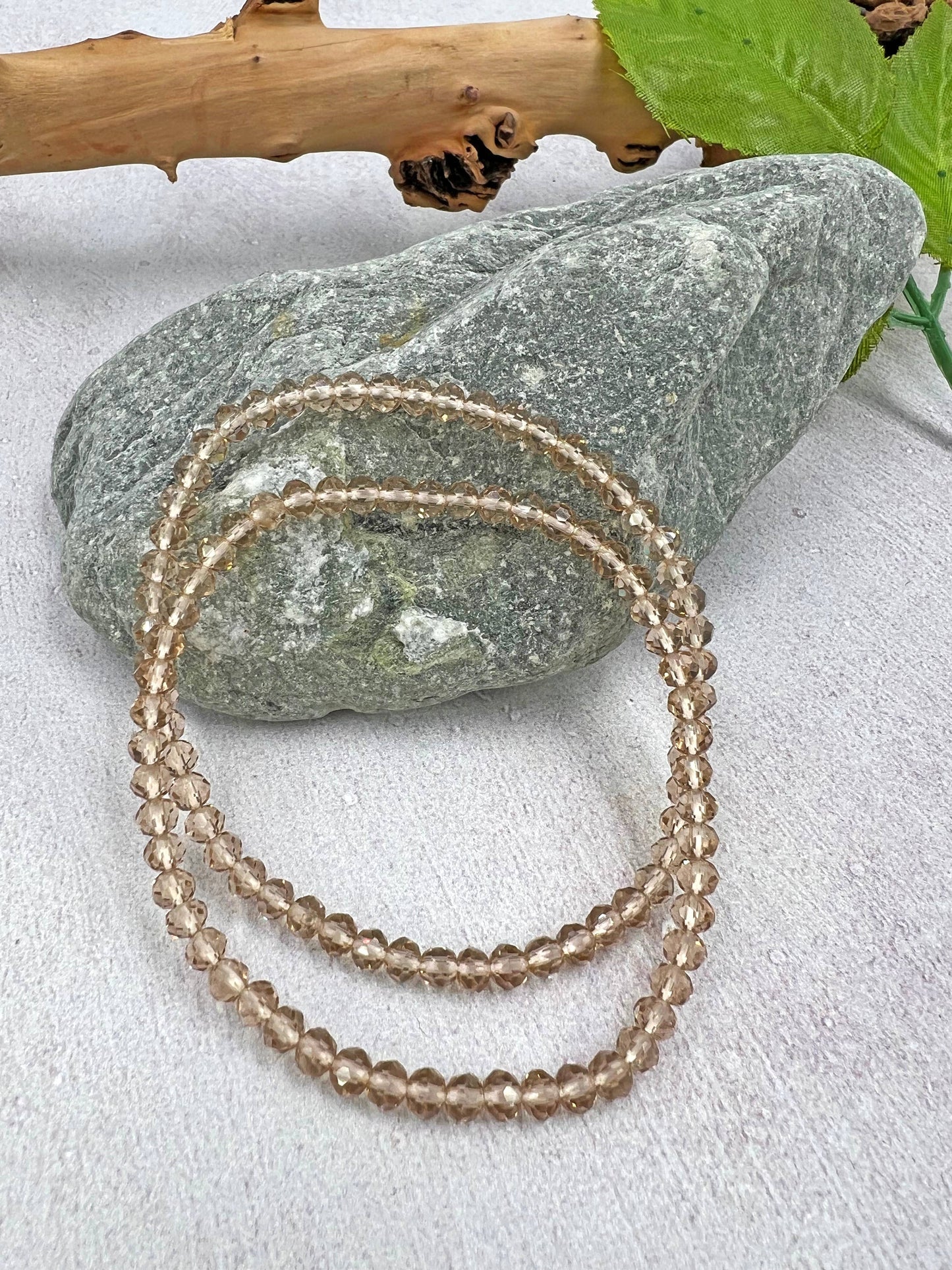 4MM Petite Crystal Stackable Set of 2 Stretch Bracelets