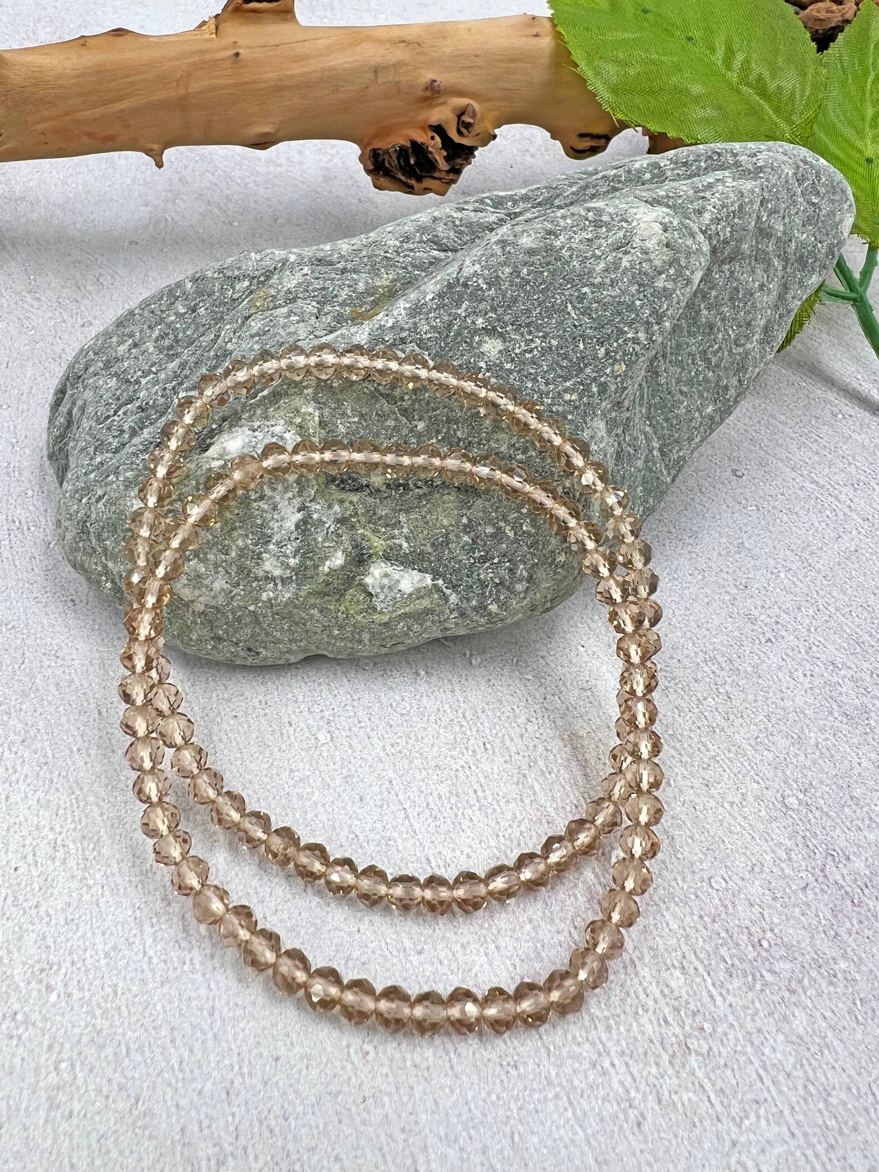 4MM Petite Crystal Stackable Set of 2 Stretch Bracelets