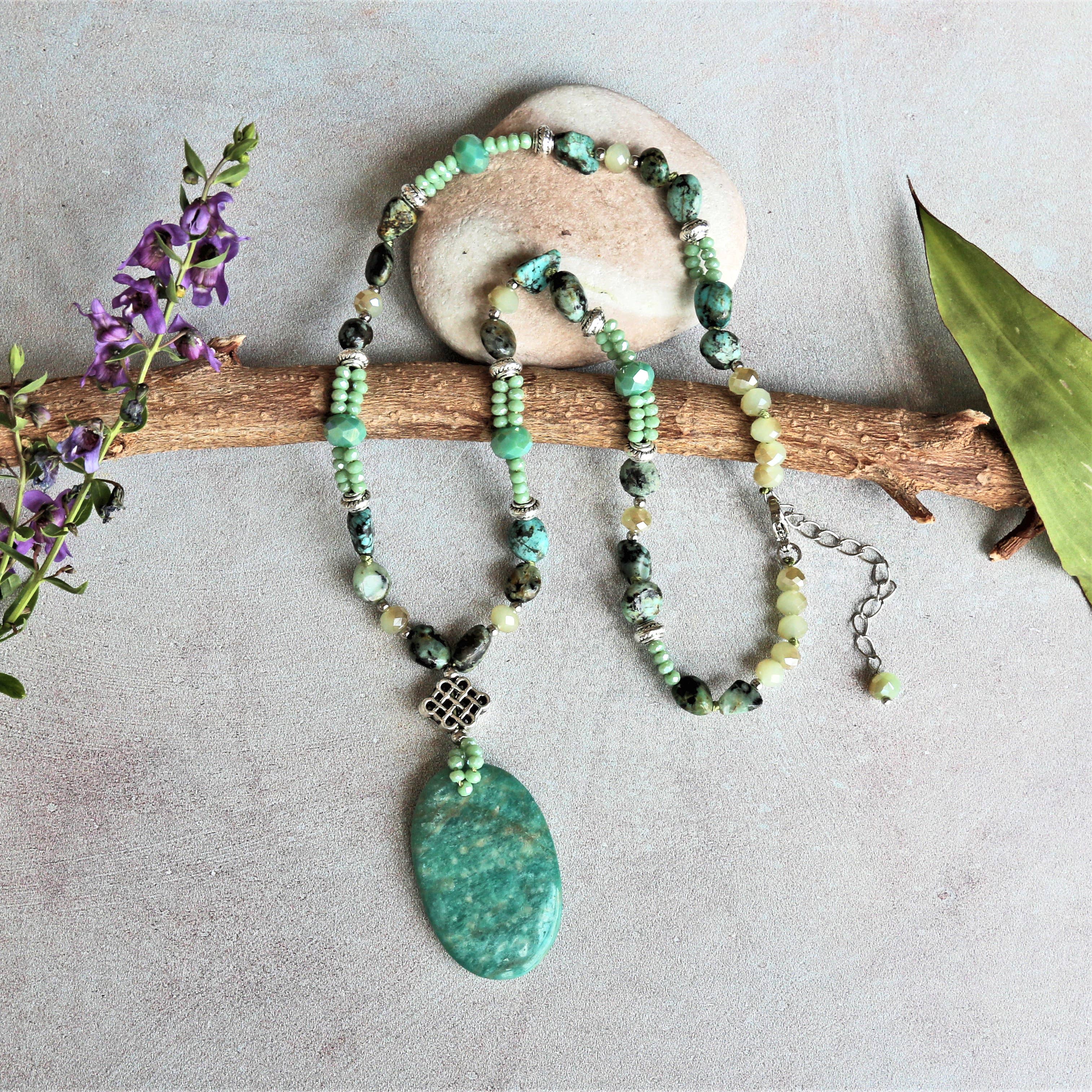 IST Jewelry - Russian Amazonite Pendant Necklace