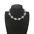 Gardenia Jewelry Ltd. - Graduated Black Ceramic & Rhinestone Lamp Work Bead Necklace