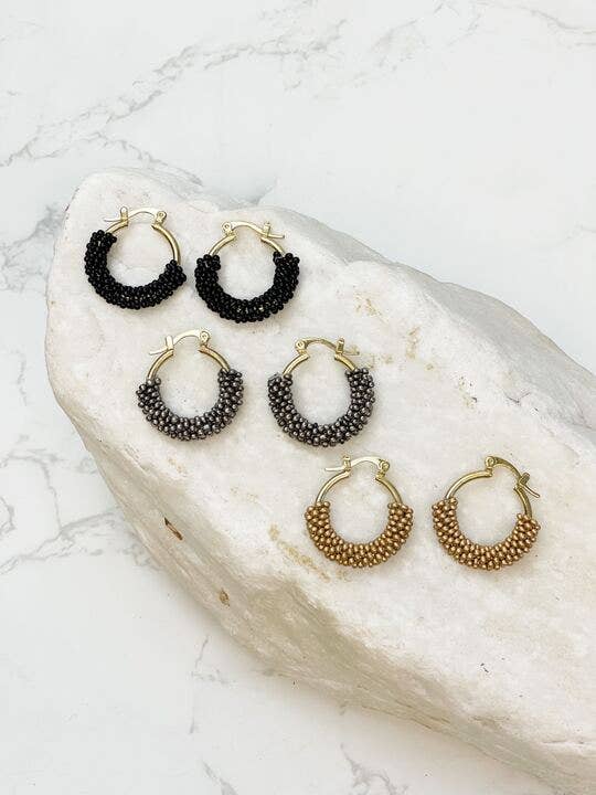 Prep Obsessed Wholesale - Petite Seed Bead Hoop Earrings