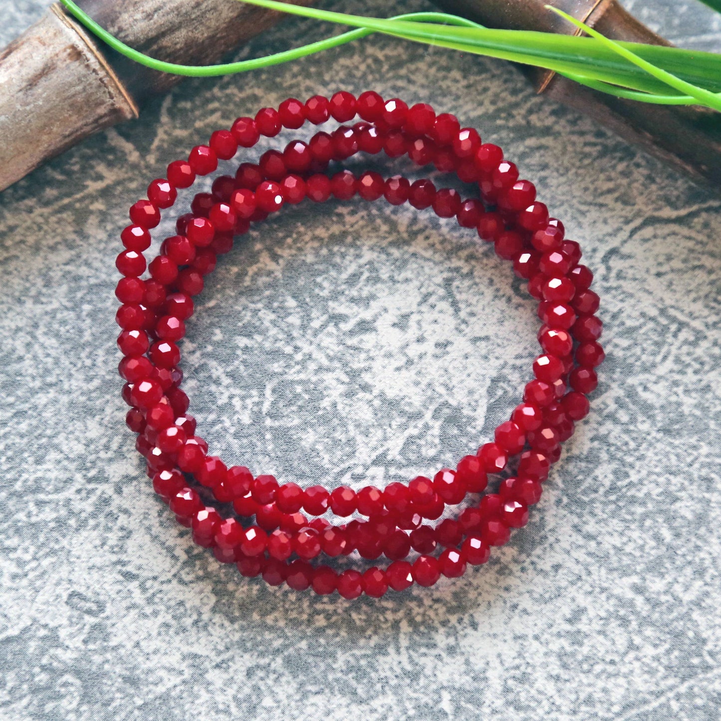 4MM Petite Crystal Stackable Set of 2 Stretch Bracelets