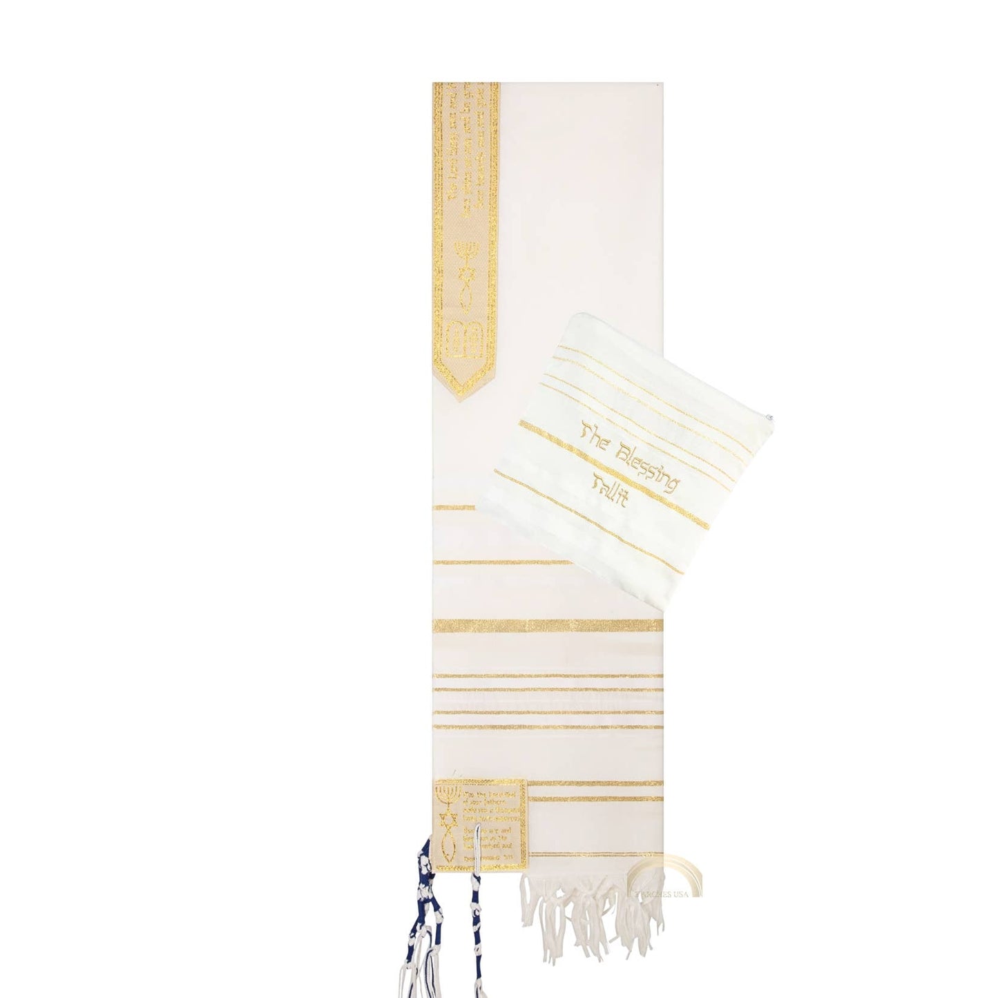 3 Arches USA - The Blessing Tallit-Prayer Shawl,Matching Bag & Brochure