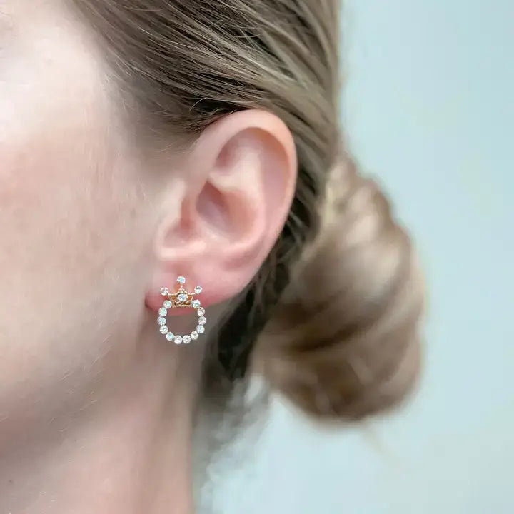 Prep Obsessed Wholesale - Crystal Crown Stud Earrings