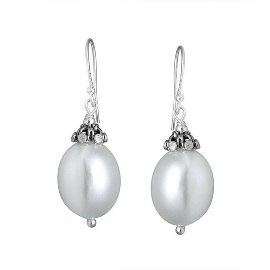 Bali Designs - AE-7003-PE Sterling Silver Earring With Pearl