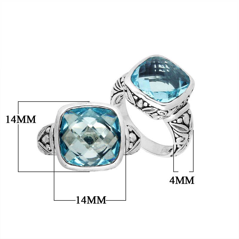 Bali Designs - AR-8004-BT-7" Sterling Silver Ring With Gemstone