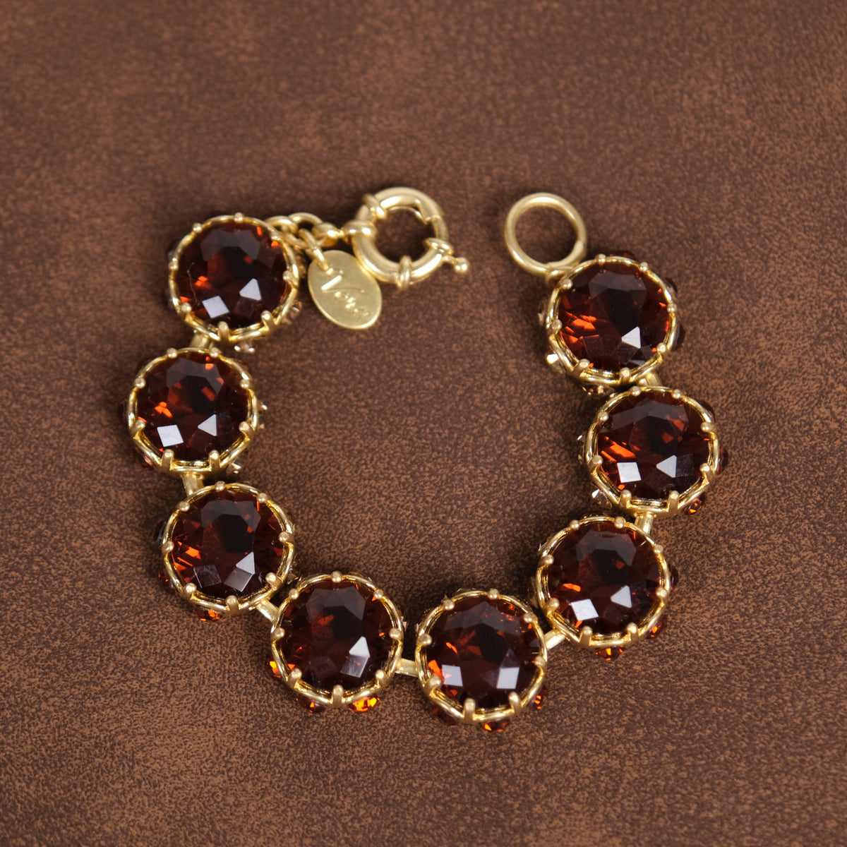 GirlyPirateCo - Vintage 18K Gold Plated Caramel Crystal Bracelet