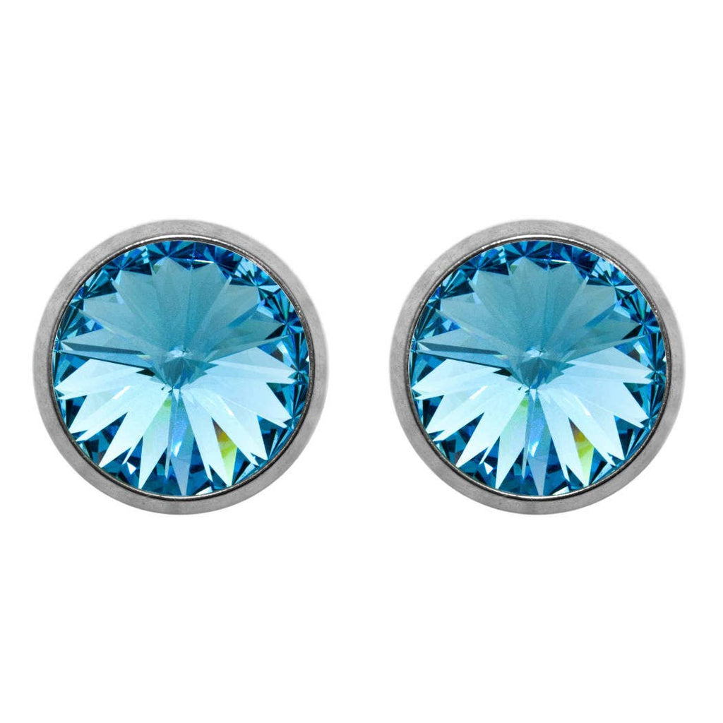 Soul Collection - Titanium stud earrings Laura with premium crystal