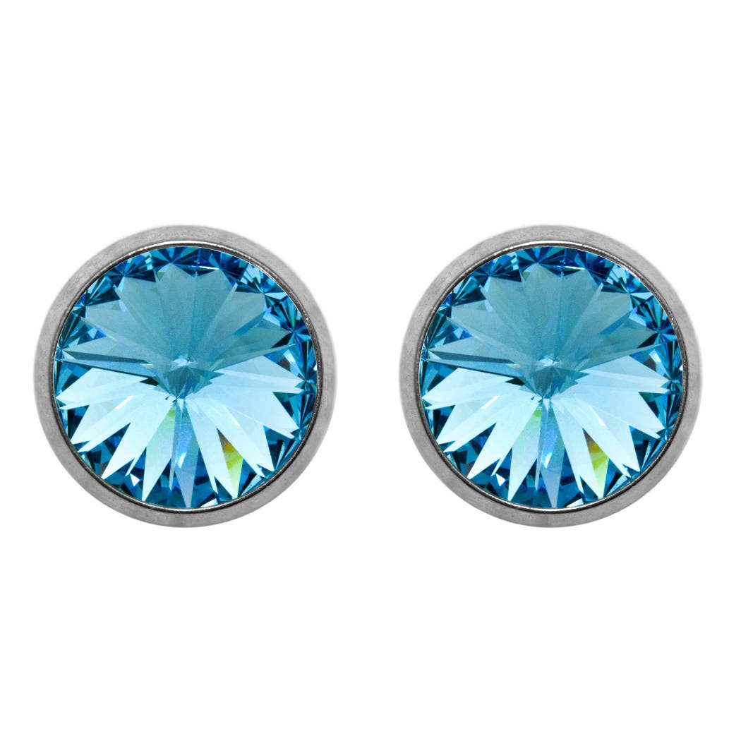Soul Collection - Titanium stud earrings Laura with premium crystal