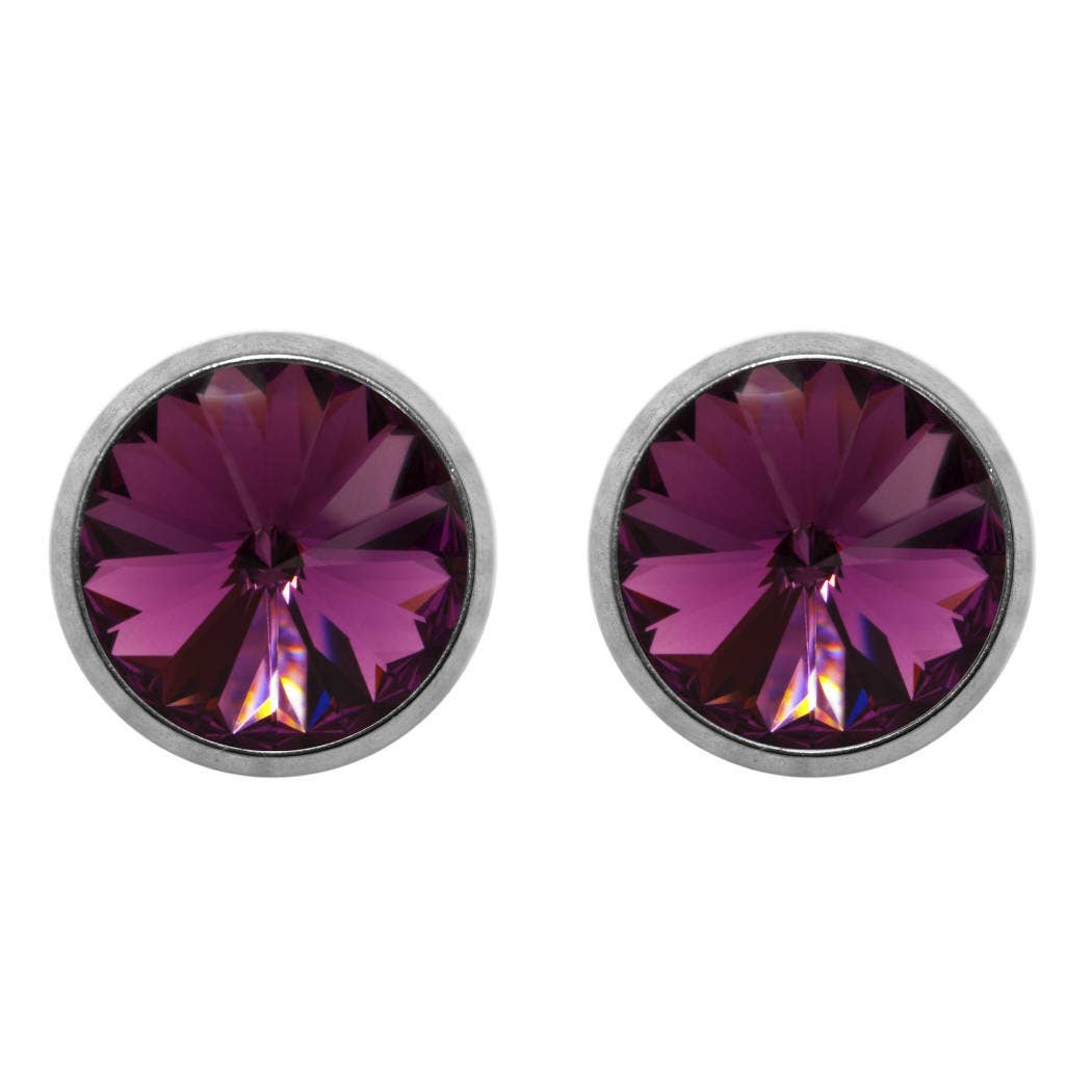Soul Collection - Titanium stud earrings Laura with premium crystal