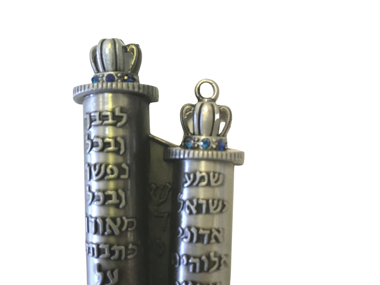 3 Arches USA - Mezuzah Pewter Shema Scroll Hebrew Writing-4.5 Inches Tall