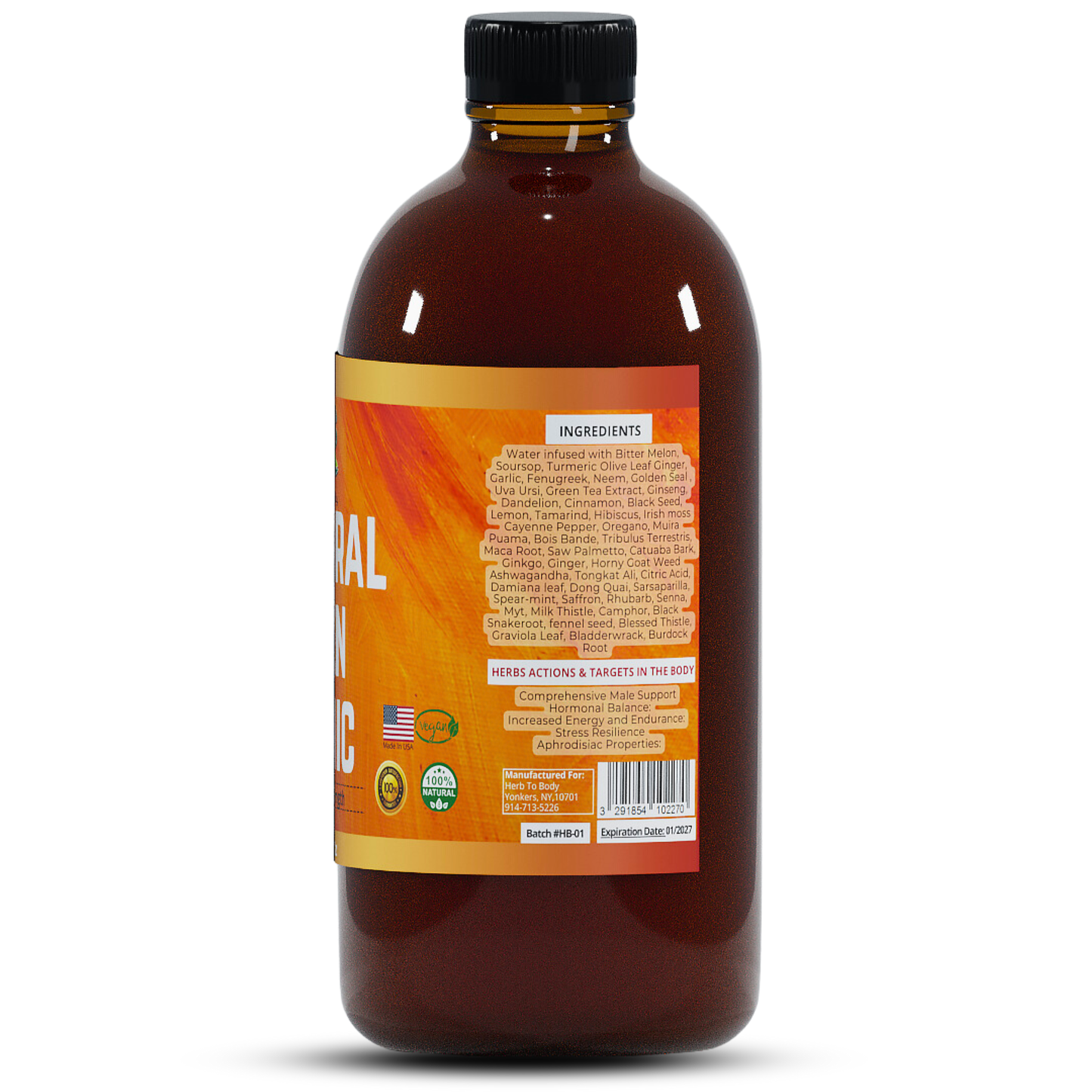 Herb To Body - Natural Men Tonic (Extra Strength) 16oz