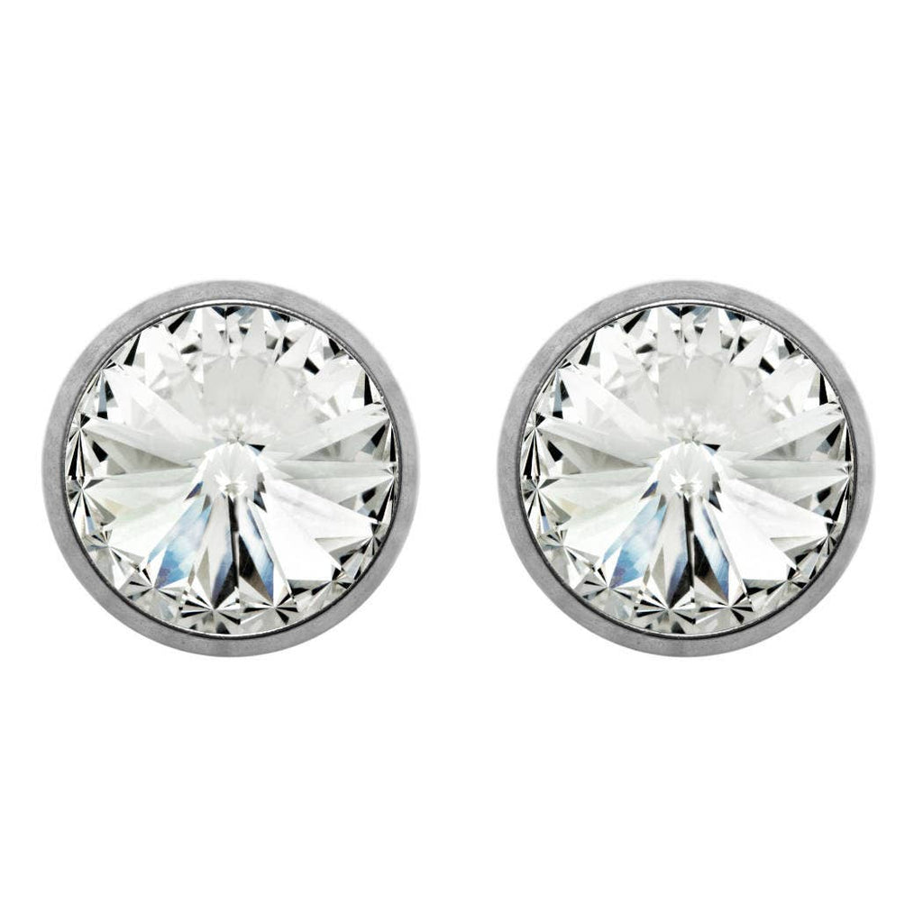 Soul Collection - Titanium stud earrings Laura with premium crystal