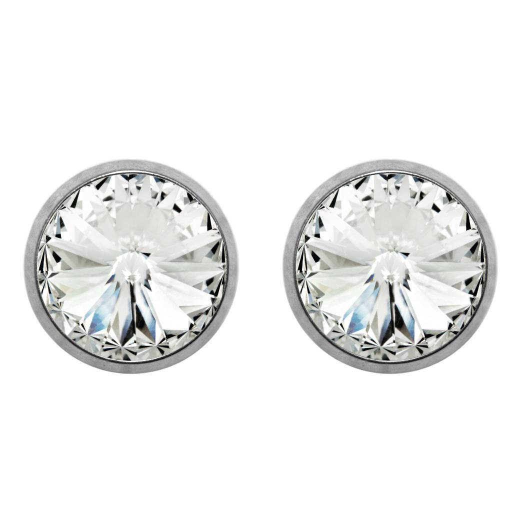 Soul Collection - Titanium stud earrings Laura with premium crystal