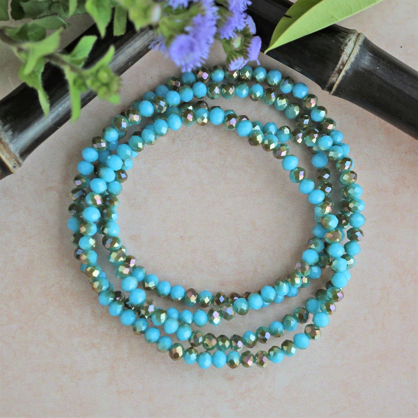 4MM Petite Crystal Stackable Set of 2 Stretch Bracelets