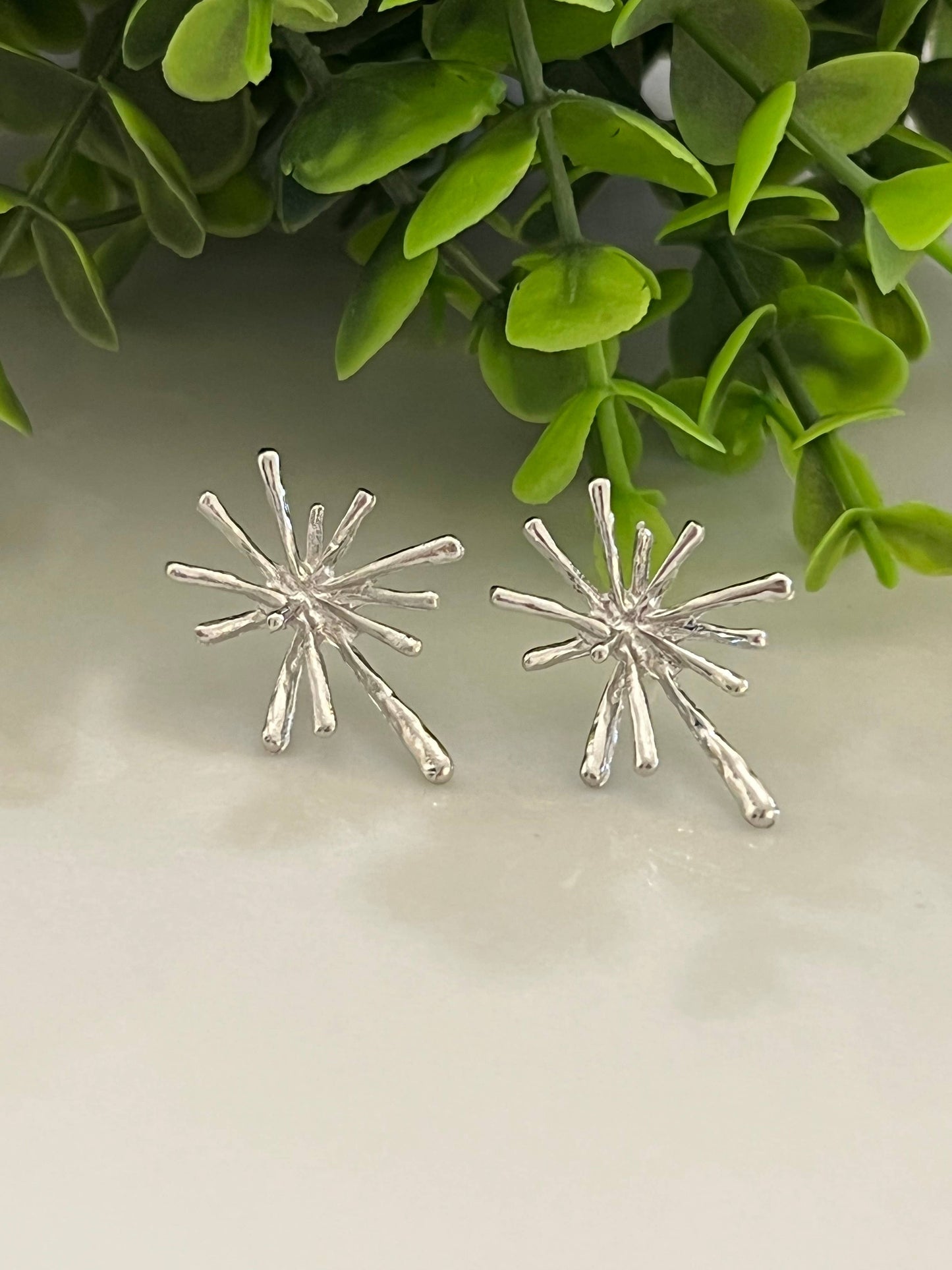 Buttoned Up with Lux - Silver Sparkler Earrings