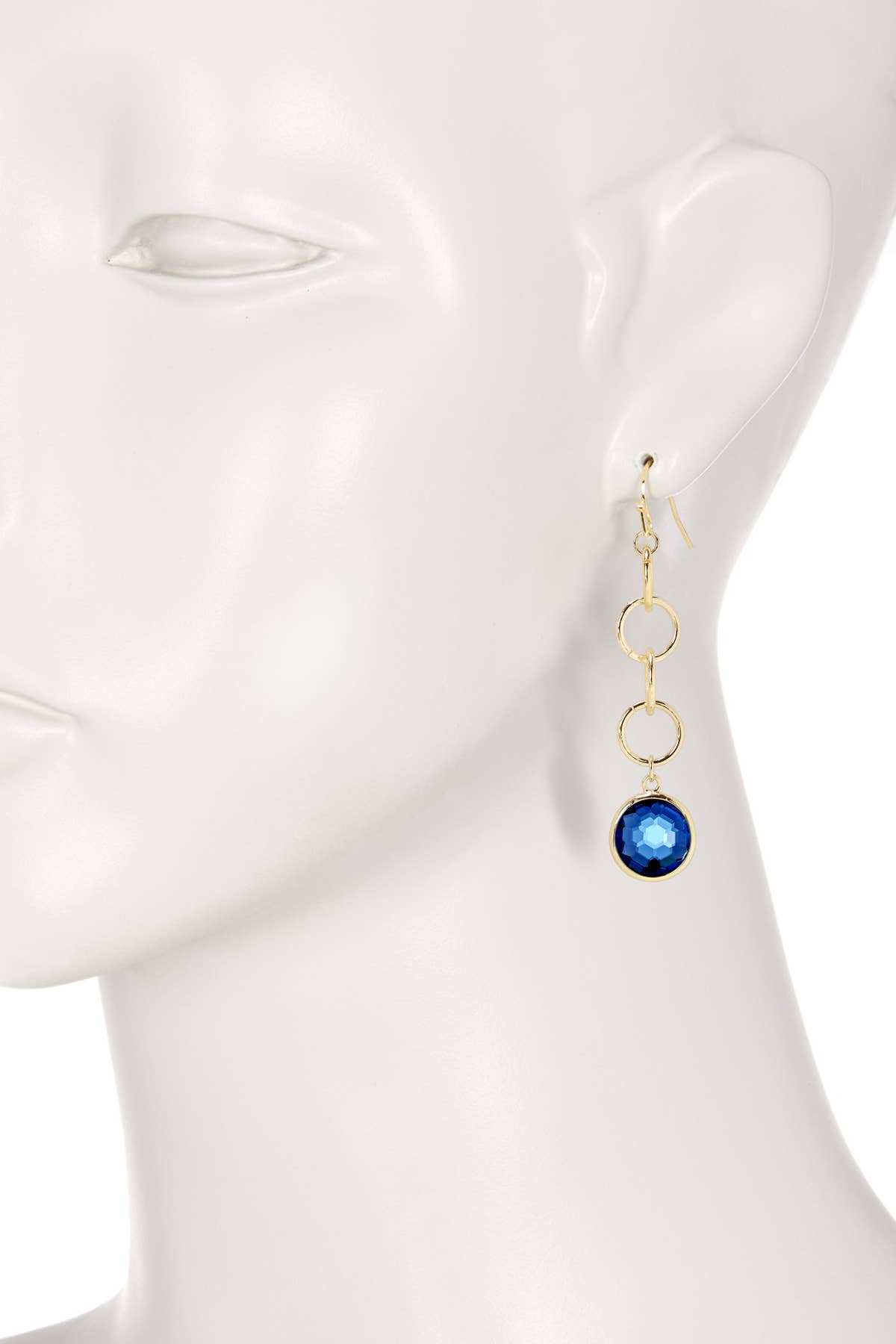 Zoey Simmons - London Blue Crystal & Interlocking Circle Drop Earrings - GF