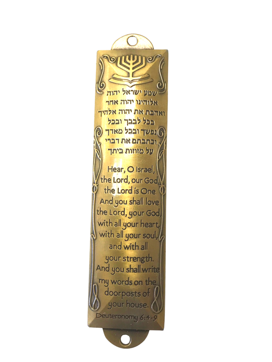 3 Arches USA - Mezuzah with Scroll in Hebrew and English-5.5 Inches Tall