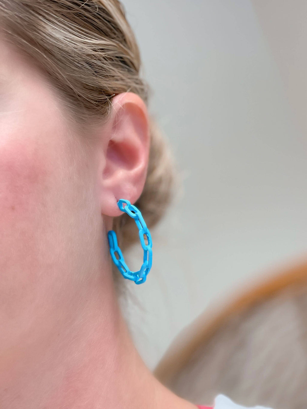 Prep Obsessed Wholesale - Neon Chainlink Hoop Earrings