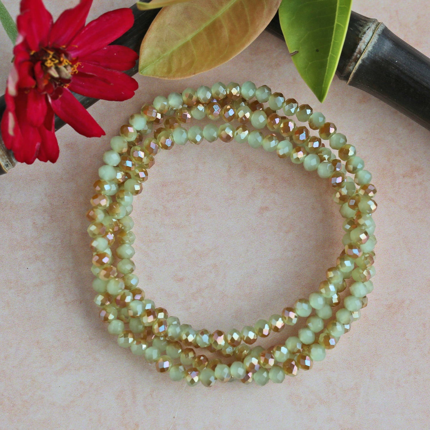 4MM Petite Crystal Stackable Set of 2 Stretch Bracelets
