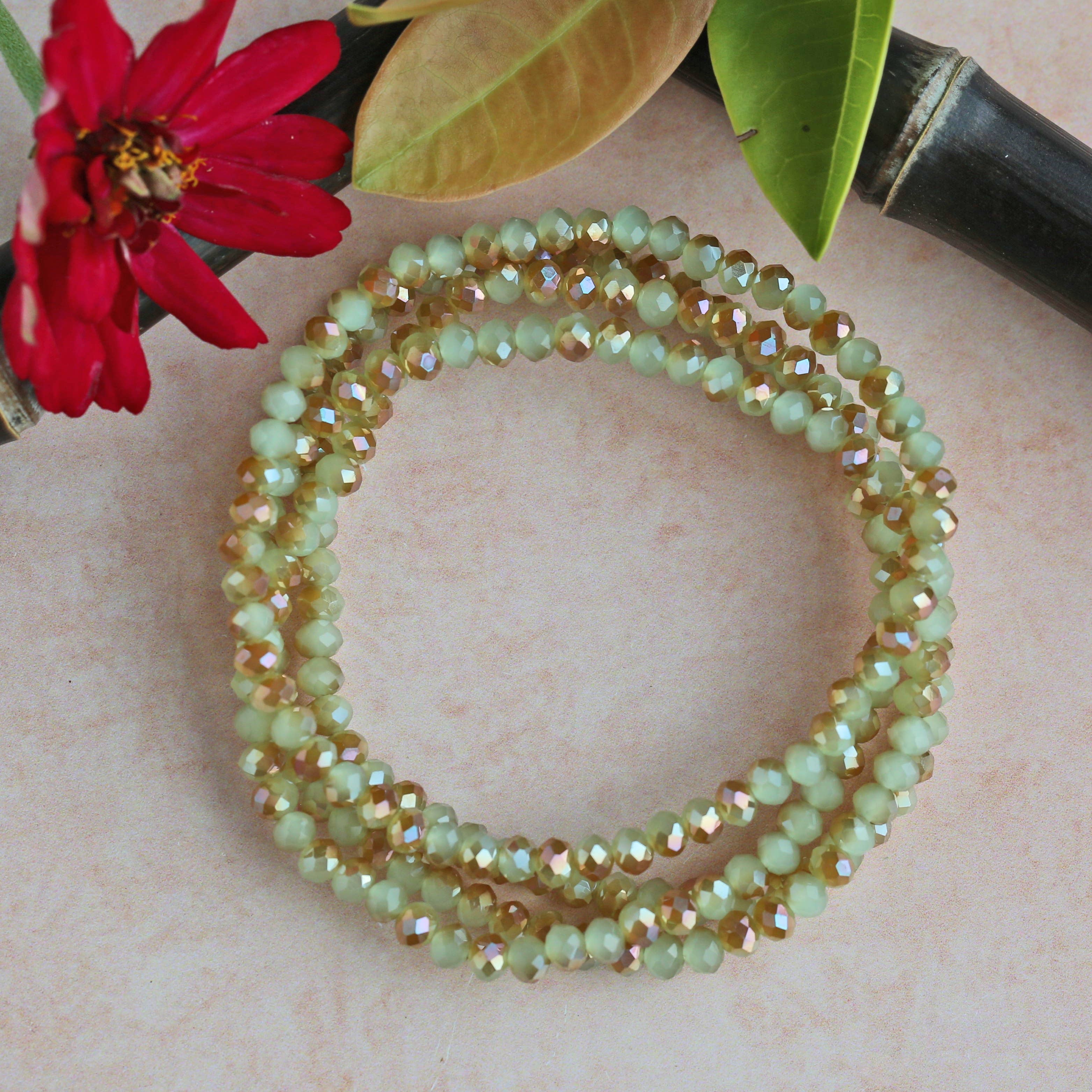 4MM Petite Crystal Stackable Set of 2 Stretch Bracelets