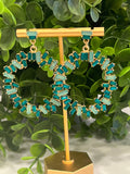 Buttoned Up with Lux - Multicolor Crystal Shimmering Earrings