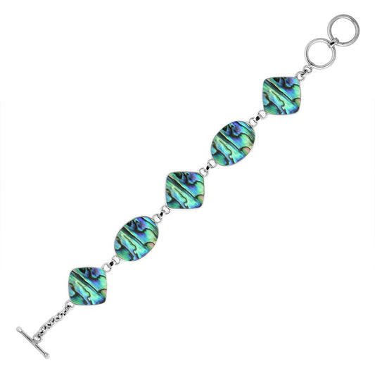 Bali Designs - AB-1047-AB Sterling Silver Bracelet With Abalone Shell