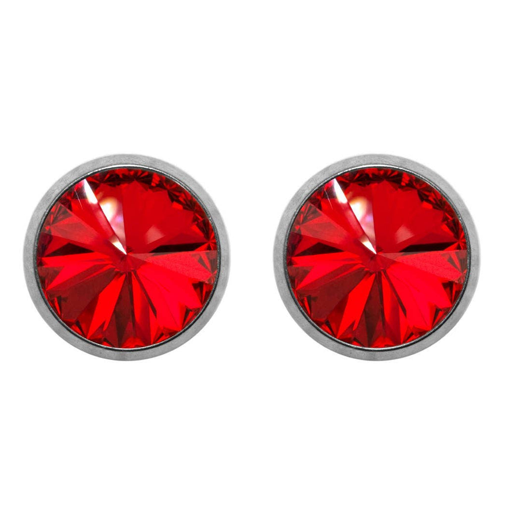 Soul Collection - Titanium stud earrings Laura with premium crystal