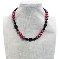 Gardenia Jewelry Ltd. - Short Pink & Black Freshwater Pearl & Crystal Necklace